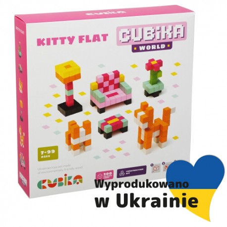 Cubika, Drewniana mozaika Pixels 3D Kitty Flat